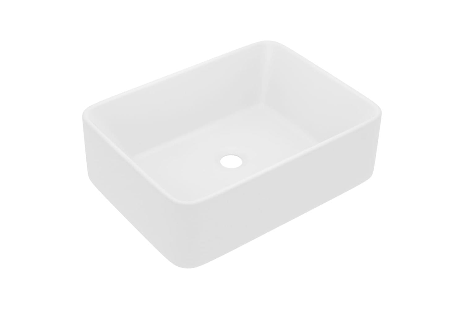 vidaXL 147042 Luxury Wash Basin Matt White 41x30x12cm Ceramic-2