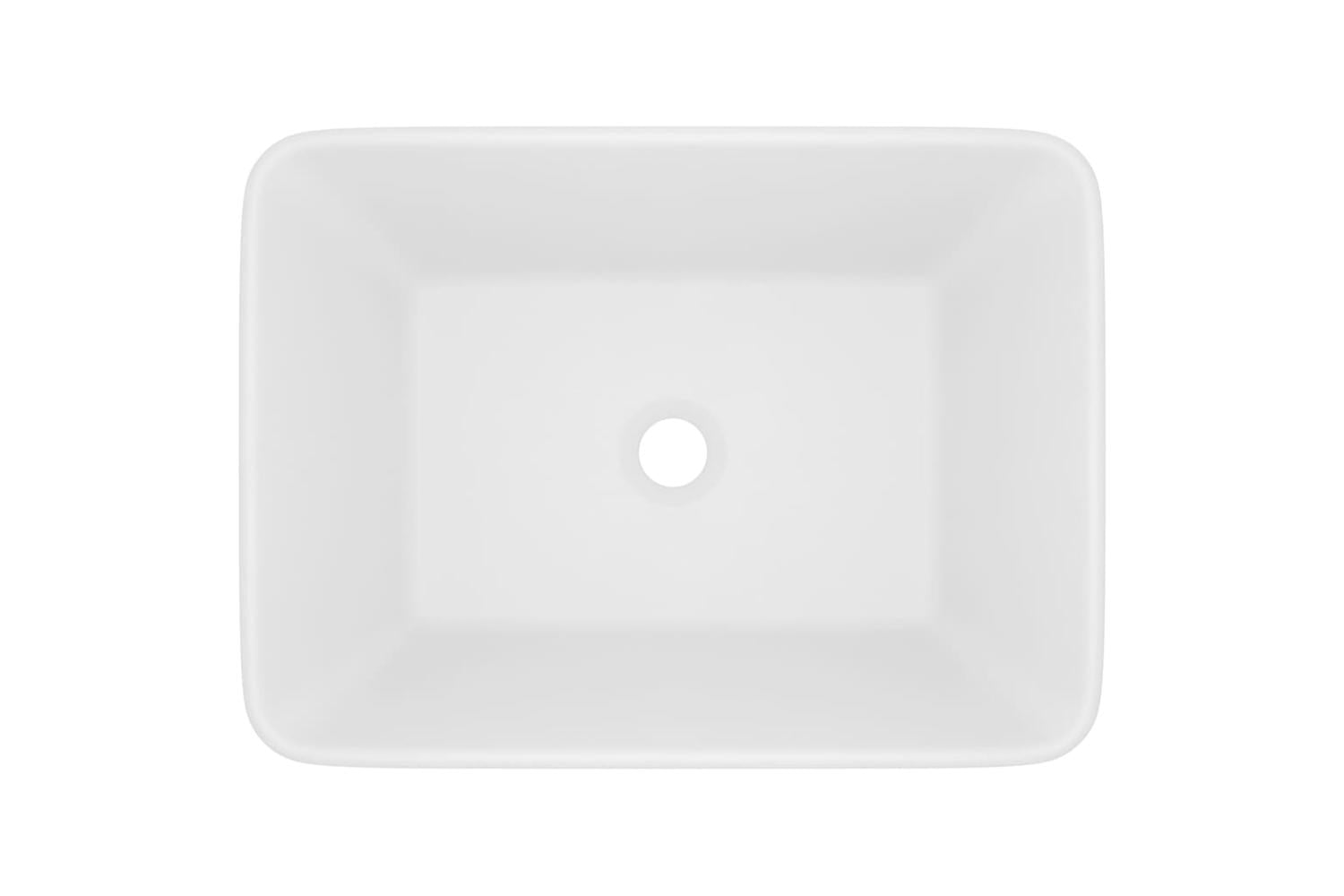 vidaXL 147042 Luxury Wash Basin Matt White 41x30x12cm Ceramic-3