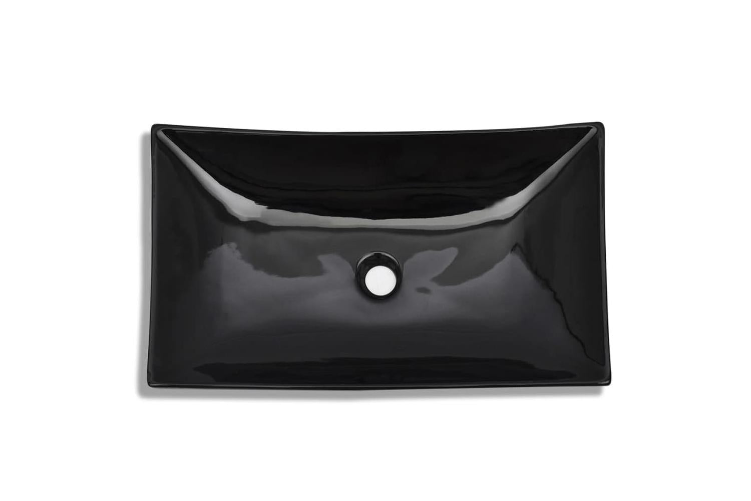 Vidaxl 141926 Ceramic Bathroom Sink Basin Black Rectangular-3