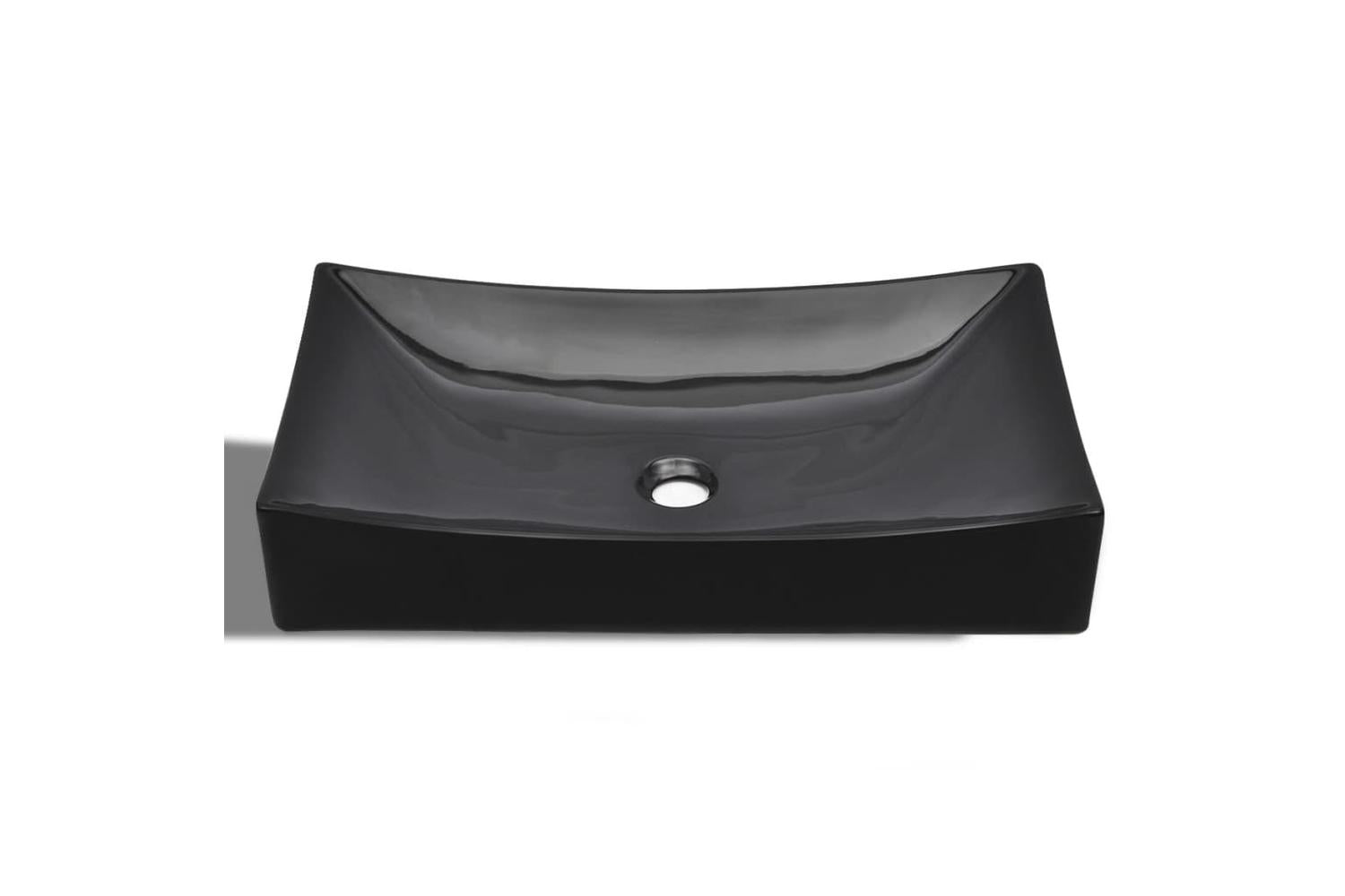 Vidaxl 141926 Ceramic Bathroom Sink Basin Black Rectangular-4