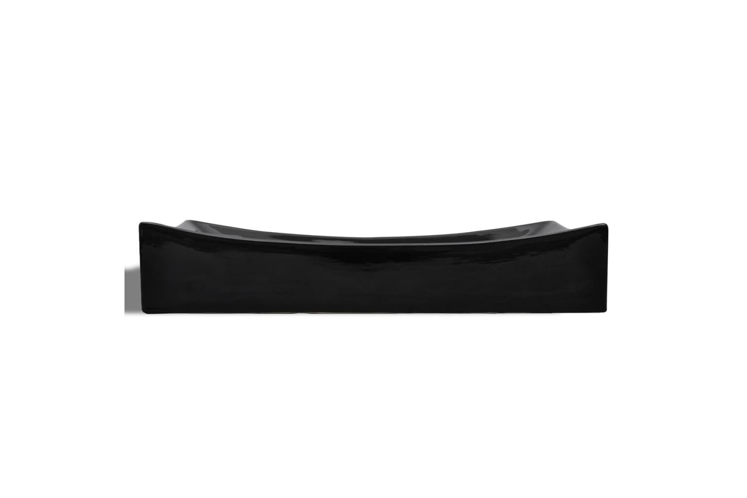 Vidaxl 141926 Ceramic Bathroom Sink Basin Black Rectangular-5