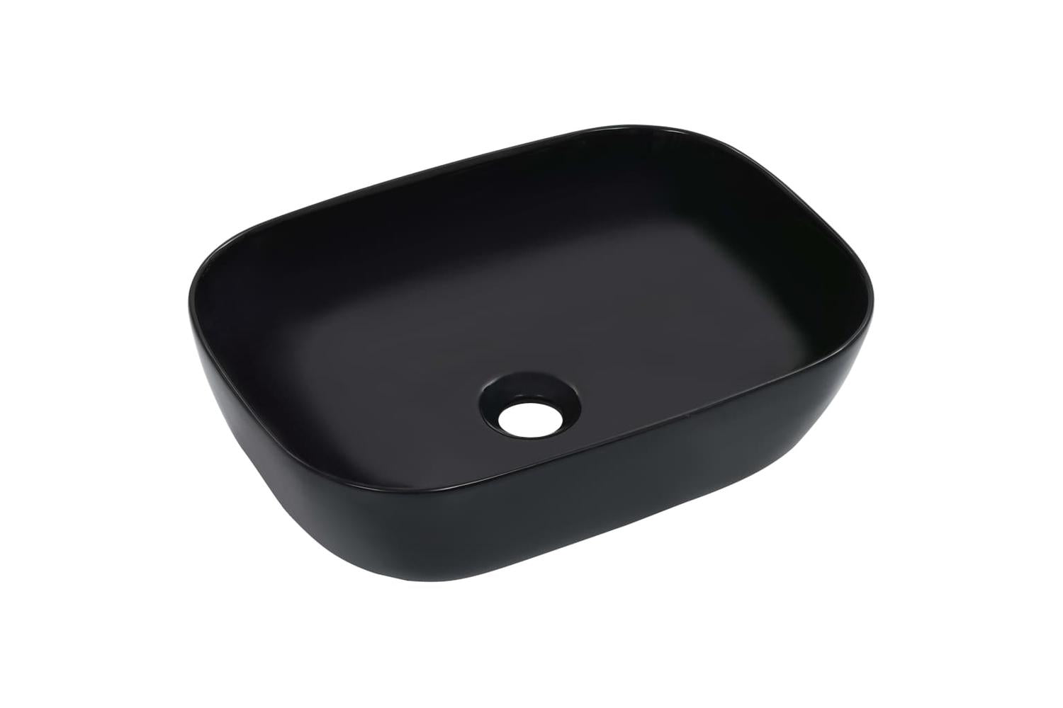 vidaXL 143916 Wash Basin 45.5x32x13cm Ceramic Black