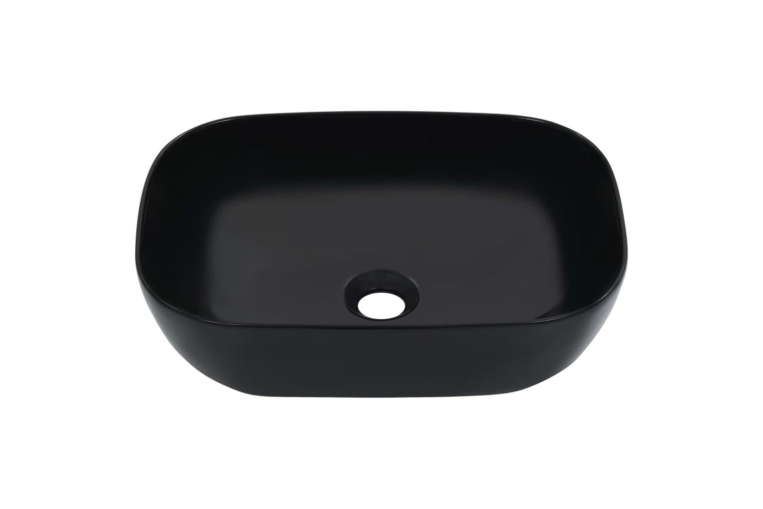 vidaXL 143916 Wash Basin 45.5x32x13cm Ceramic Black-2