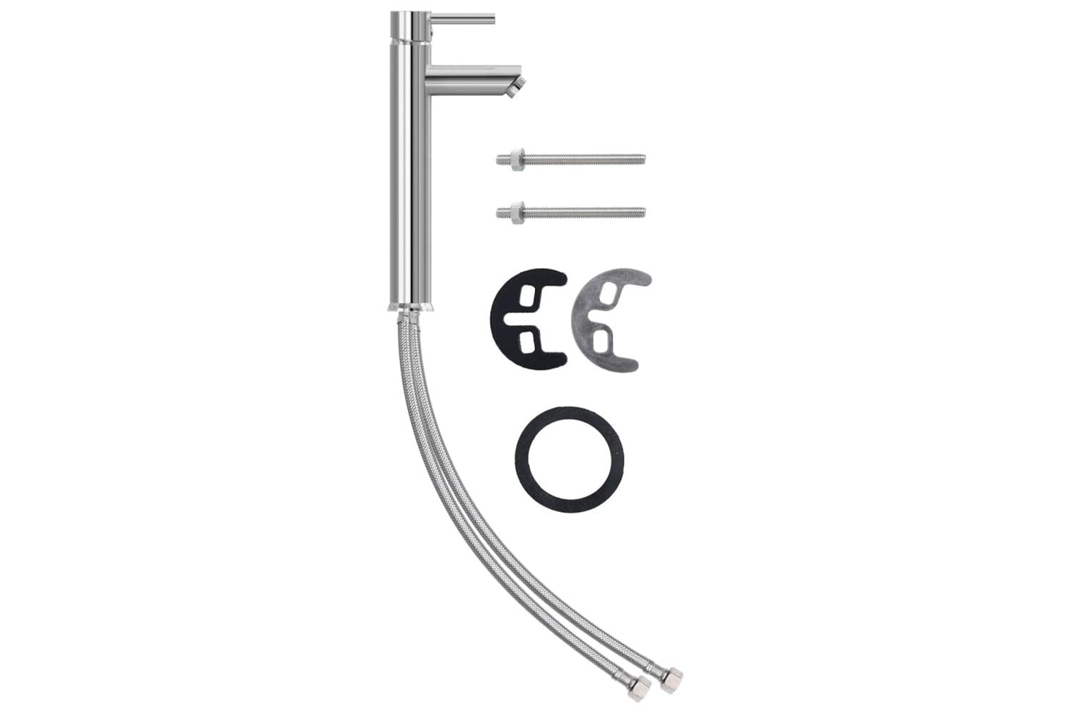 Vidaxl 3098444 Bathroom Sink With Tap And Push Drain Frosted Tempered Glass-5