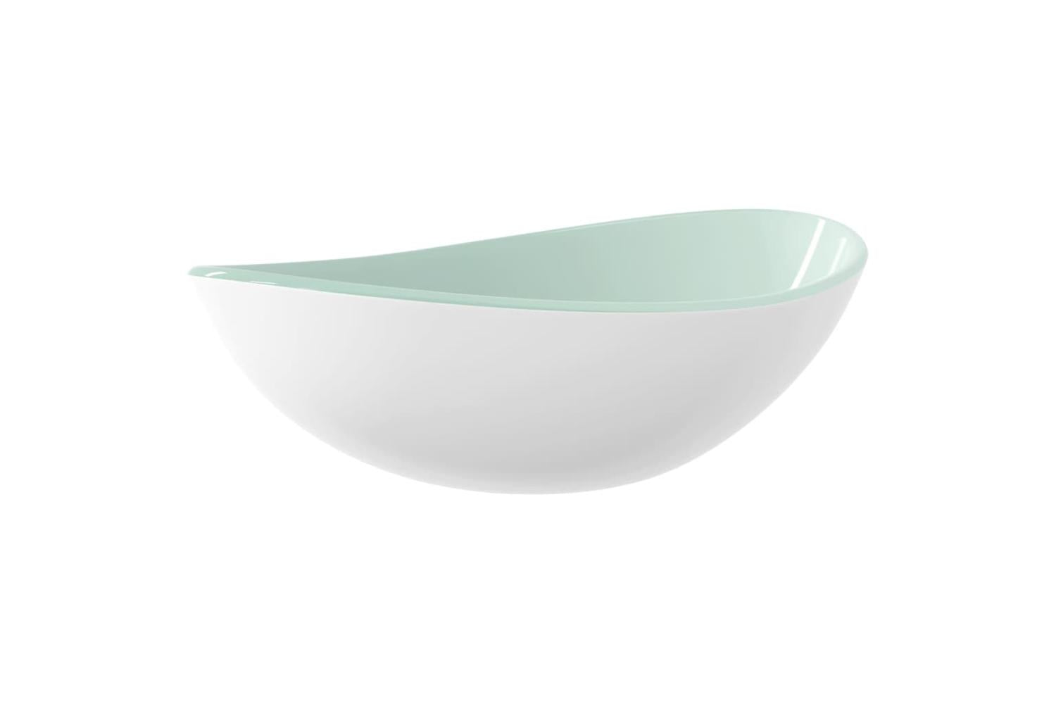 vidaXL 345256 Basin Tempered Glass 54.5x35x15.5cm White