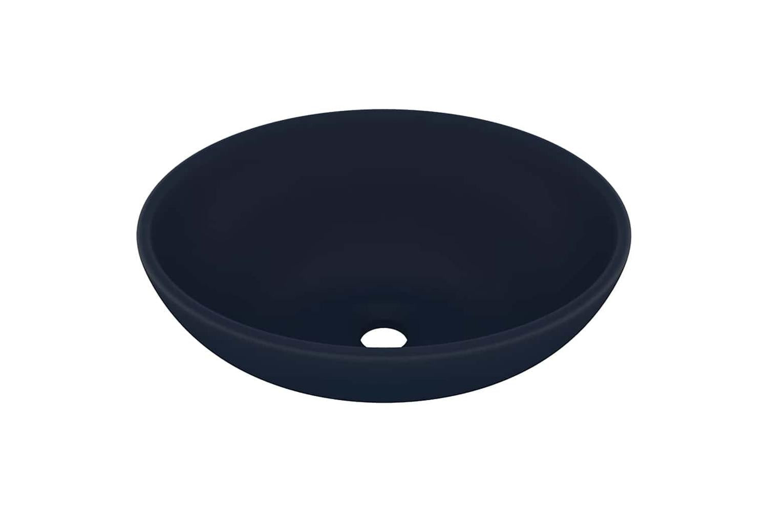 vidaXL 146924 Luxury Basin Oval-shaped Matt Dark Blue 40x33cm Ceramic-2