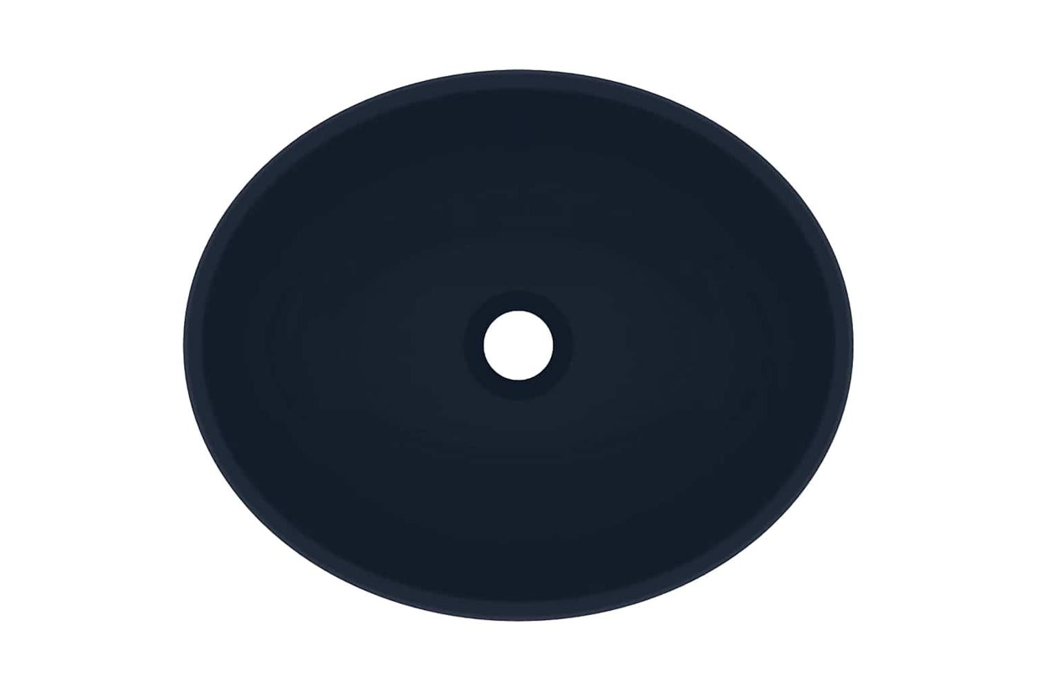 vidaXL 146924 Luxury Basin Oval-shaped Matt Dark Blue 40x33cm Ceramic-4