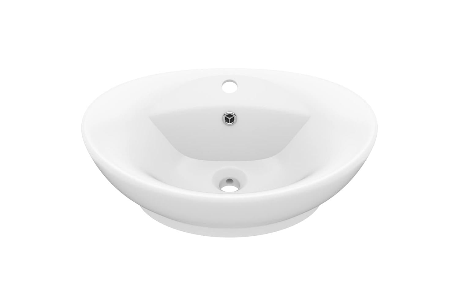 vidaXL 146932 Luxury Basin Overflow Oval Matt White 58.5x39cm Ceramic