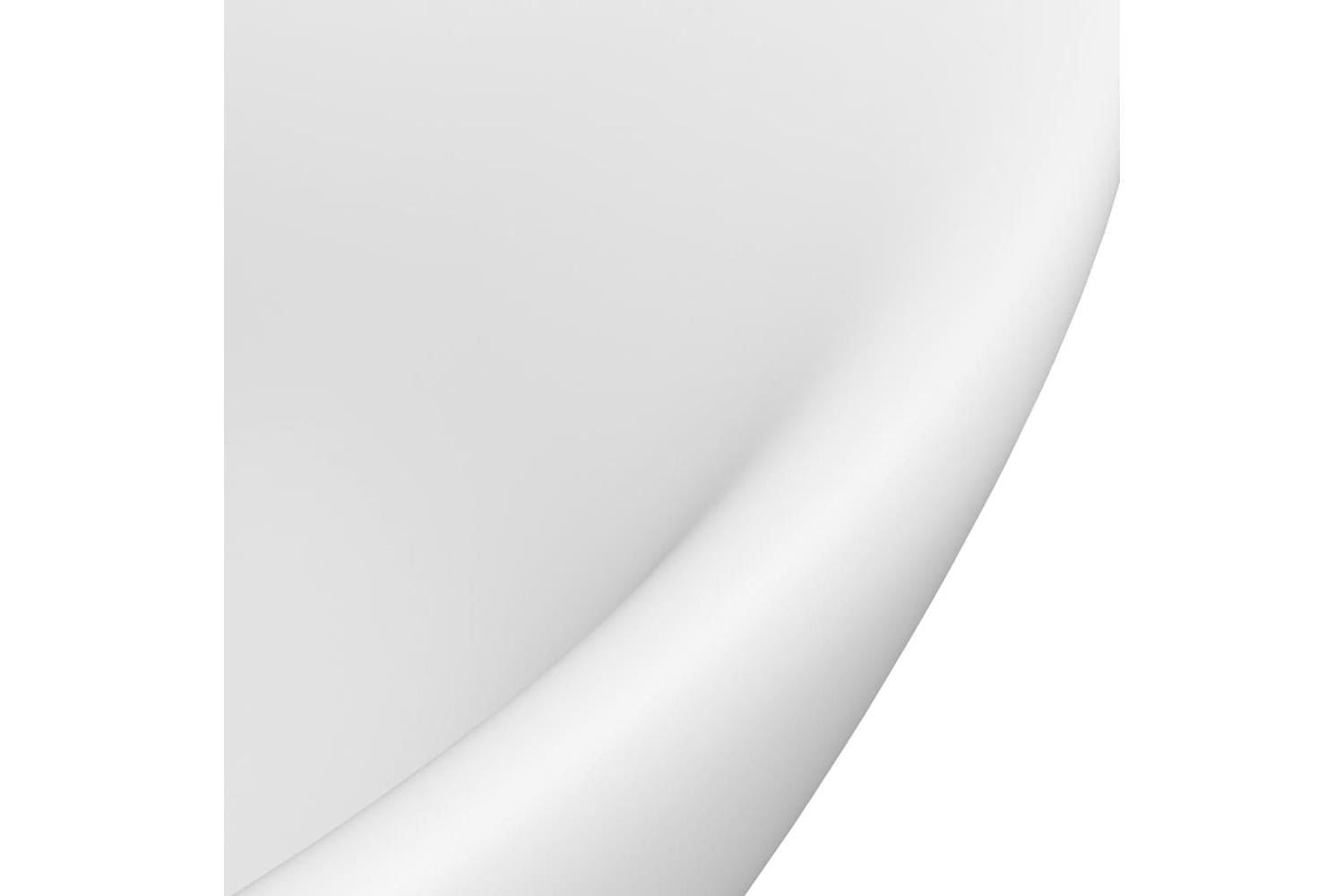 vidaXL 146932 Luxury Basin Overflow Oval Matt White 58.5x39cm Ceramic-5