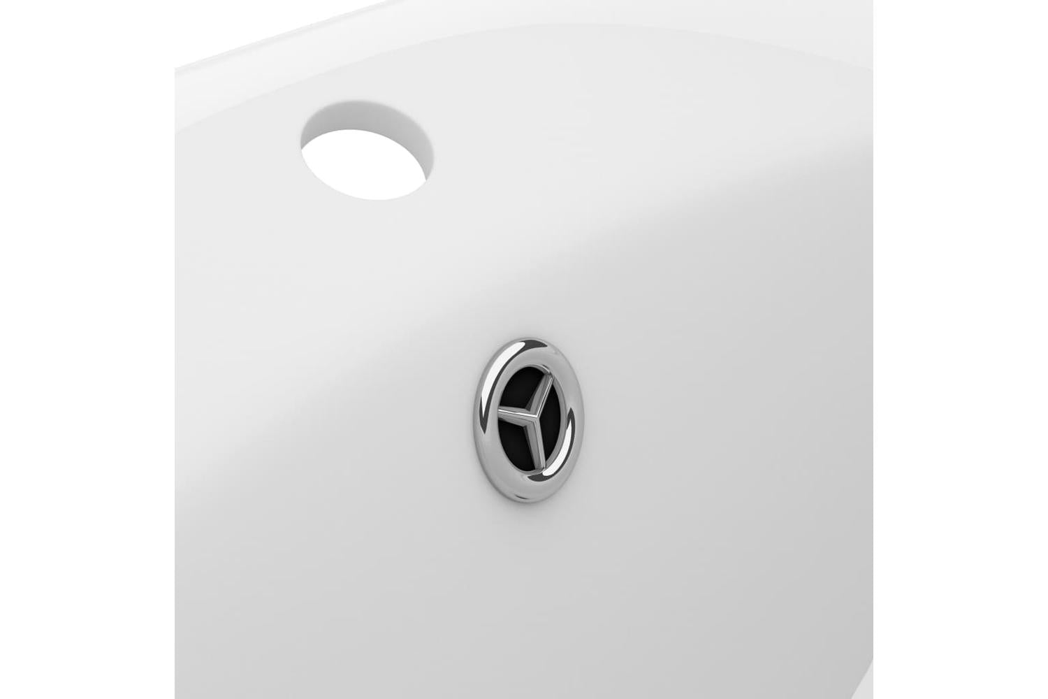 vidaXL 146932 Luxury Basin Overflow Oval Matt White 58.5x39cm Ceramic-6