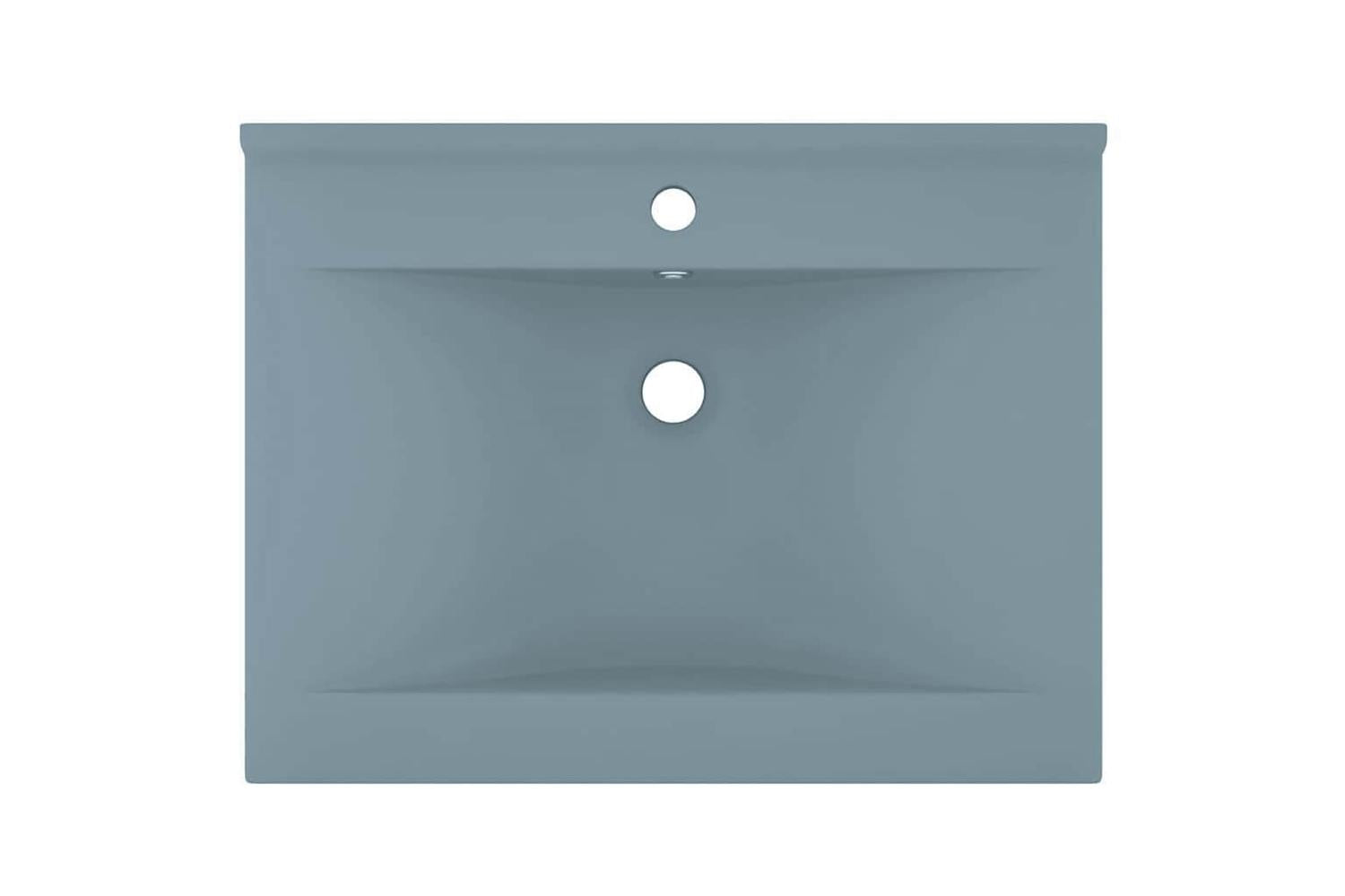 vidaXL 147022 Luxury Basin With Faucet Hole Matt Light Blue 60x46cm Ceramic-3