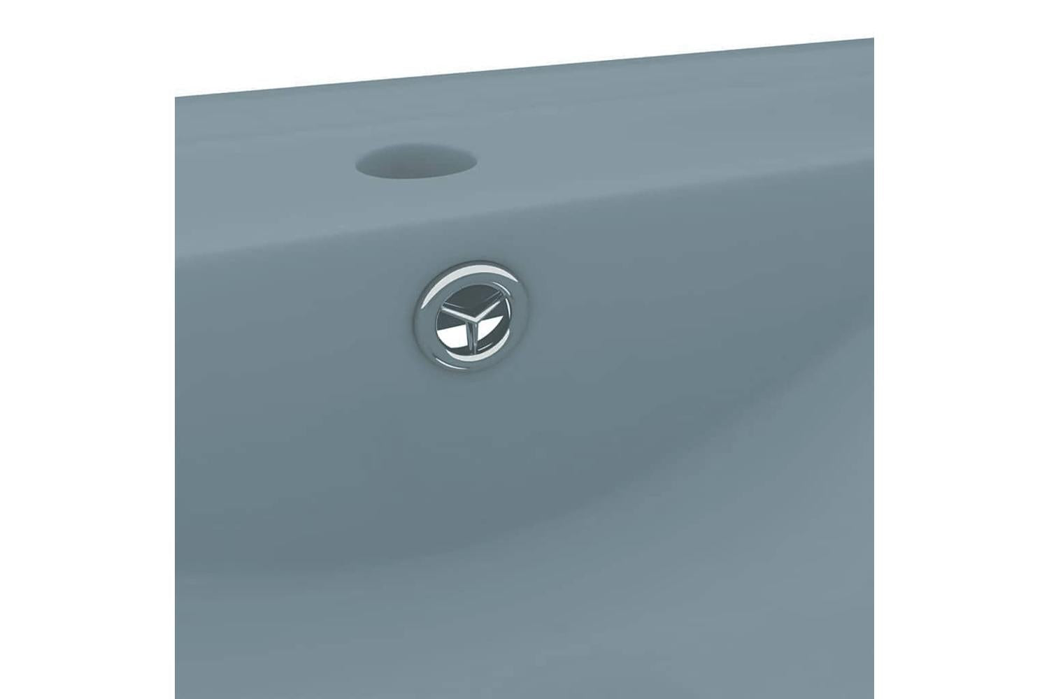 vidaXL 147022 Luxury Basin With Faucet Hole Matt Light Blue 60x46cm Ceramic-5