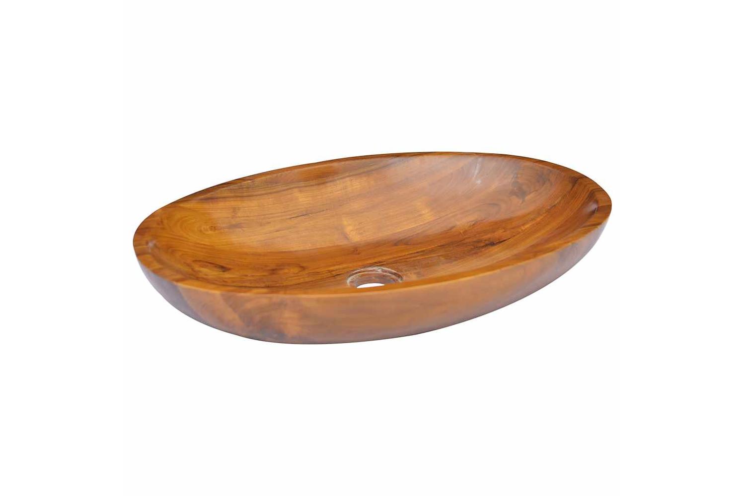 vidaXL 326162 Basin Solid Teak Wood 60x40x10cm-3
