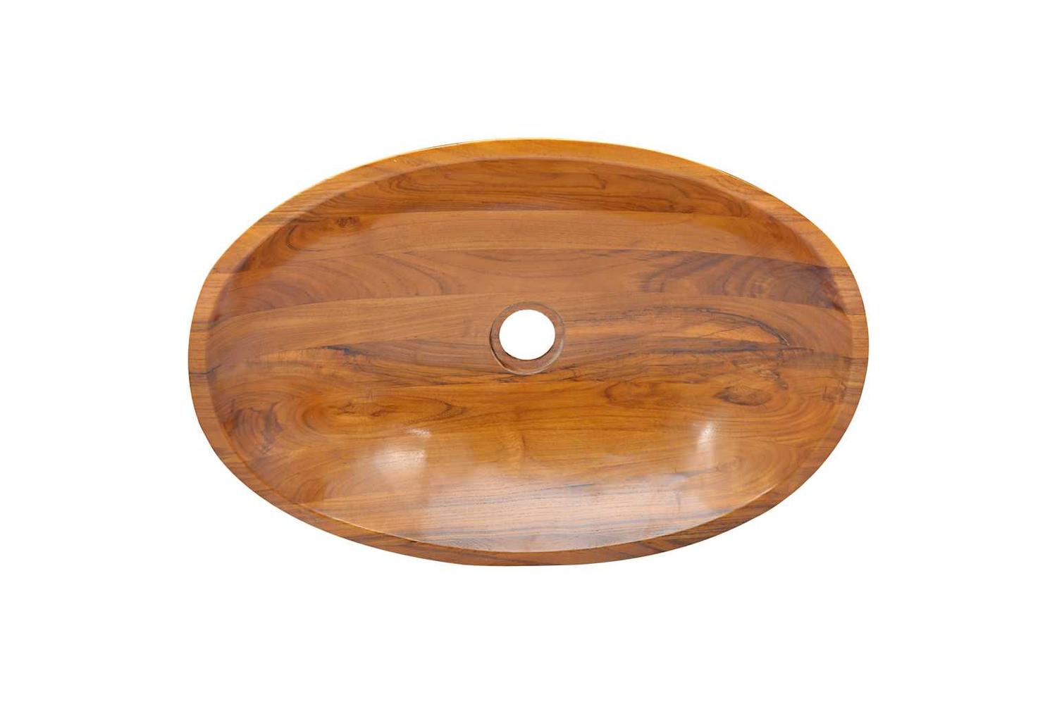 vidaXL 326162 Basin Solid Teak Wood 60x40x10cm-5