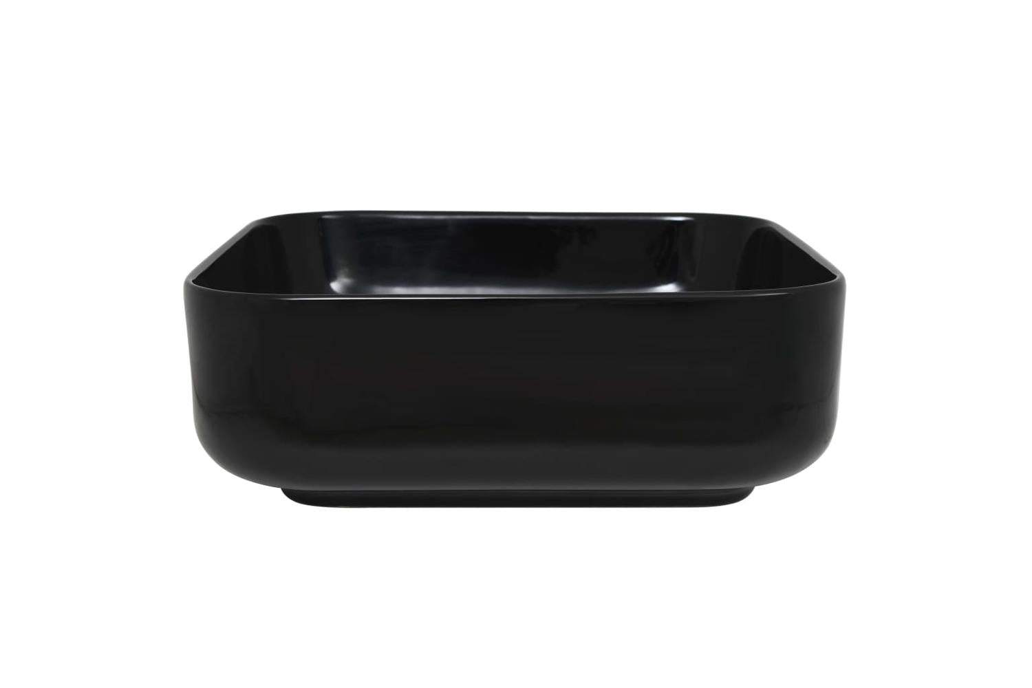 vidaXL 142733 Basin Ceramic Square Black 38x38x13.5cm-4