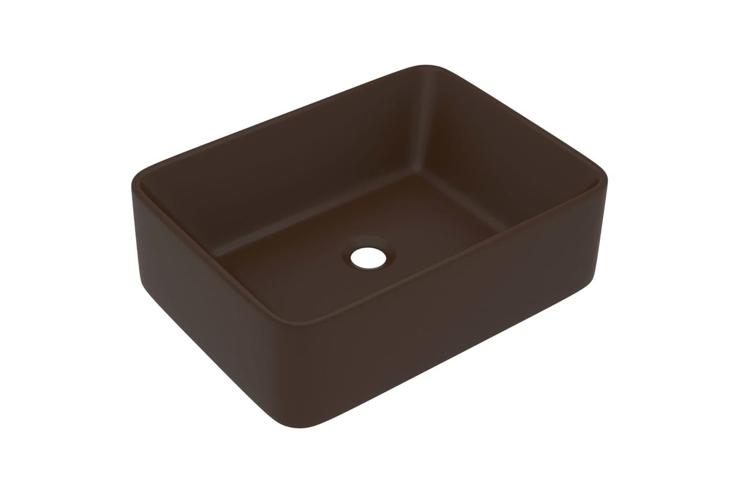 vidaXL 147050 Luxury Wash Basin Matt Dark Brown 41x30x12cm Ceramic-2