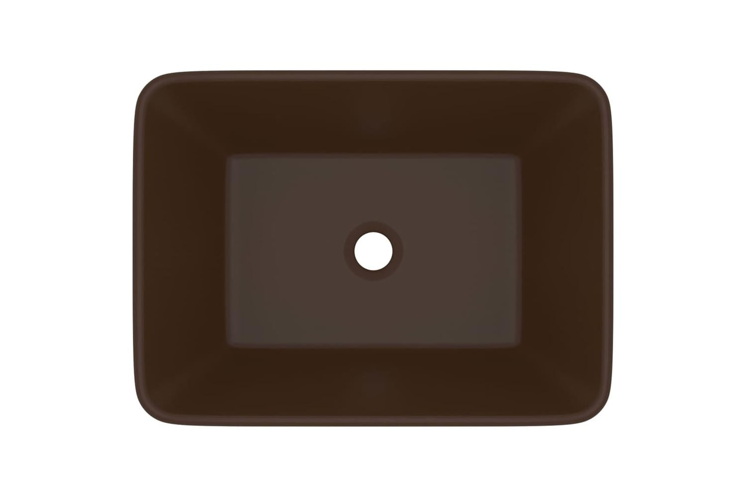 vidaXL 147050 Luxury Wash Basin Matt Dark Brown 41x30x12cm Ceramic-3