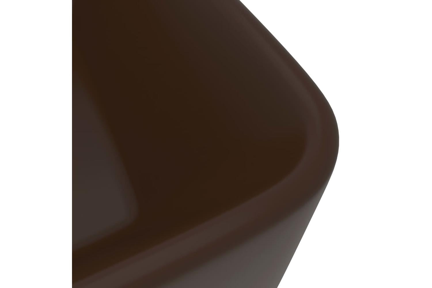 vidaXL 147050 Luxury Wash Basin Matt Dark Brown 41x30x12cm Ceramic-5