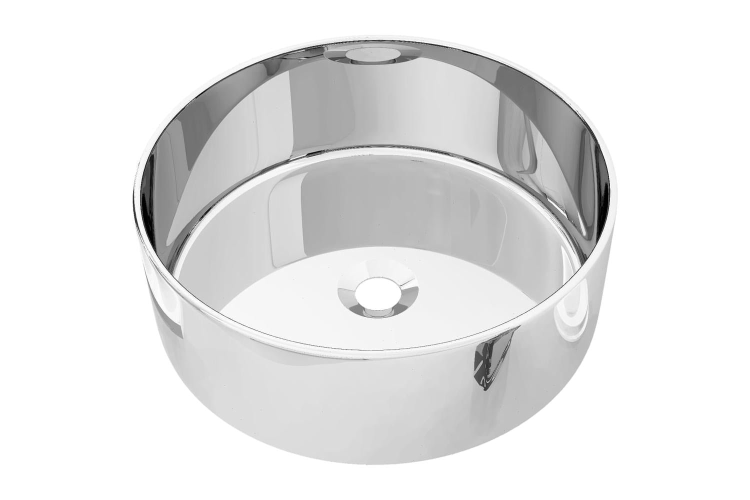 vidaXL 143499 Wash Basin 40x15cm Ceramic Silver-2
