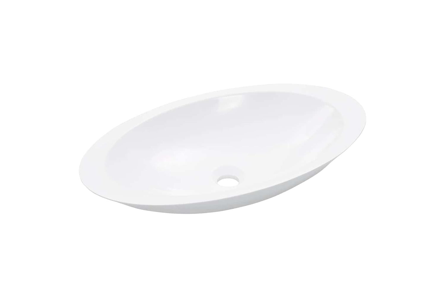 vidaXL 144069 Wash Basin 59.3x35.1x10.7cm Mineral Cast/marble Cast White-3