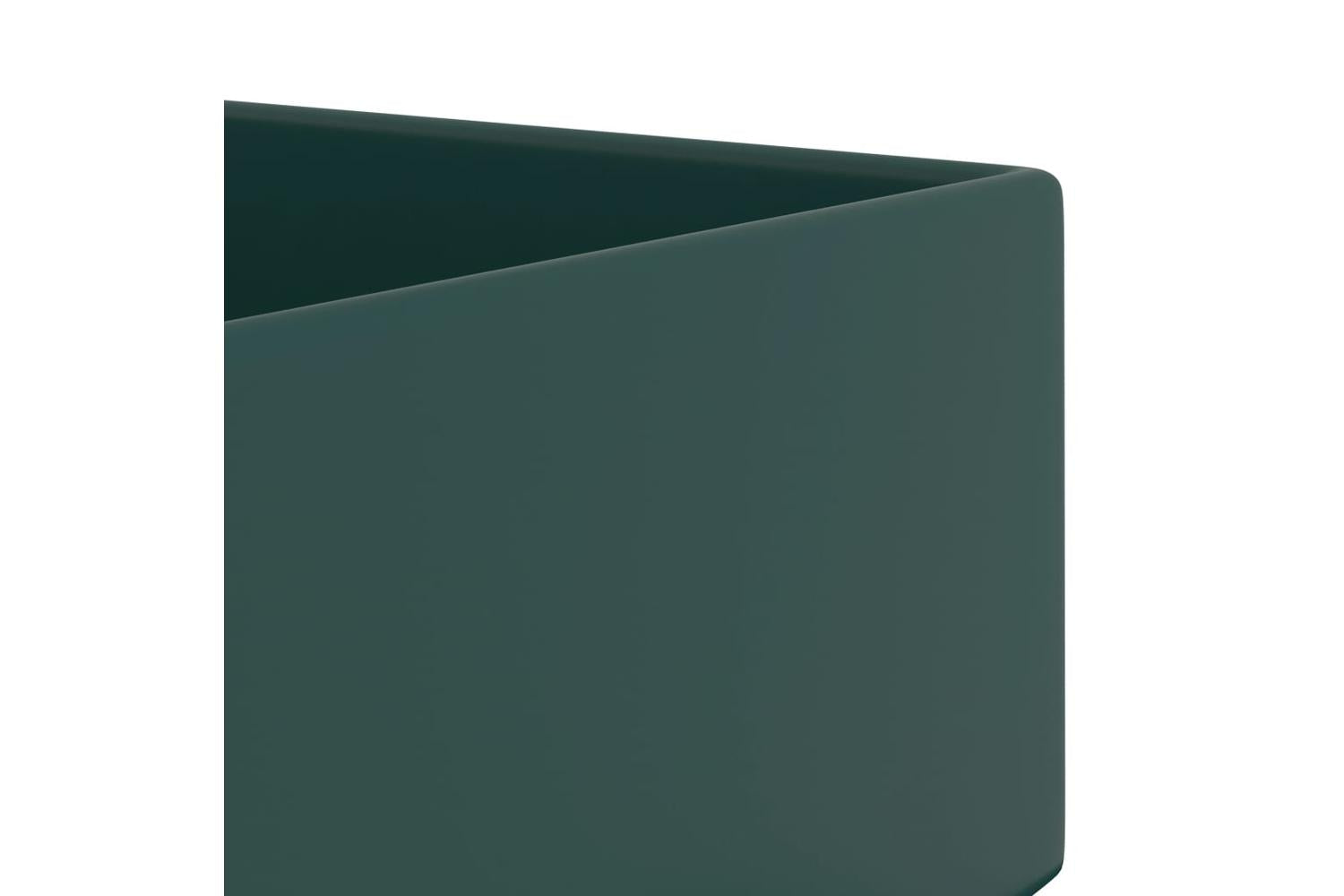 Vidaxl 146992 Bathroom Sink With Overflow Ceramic Dark Green-6