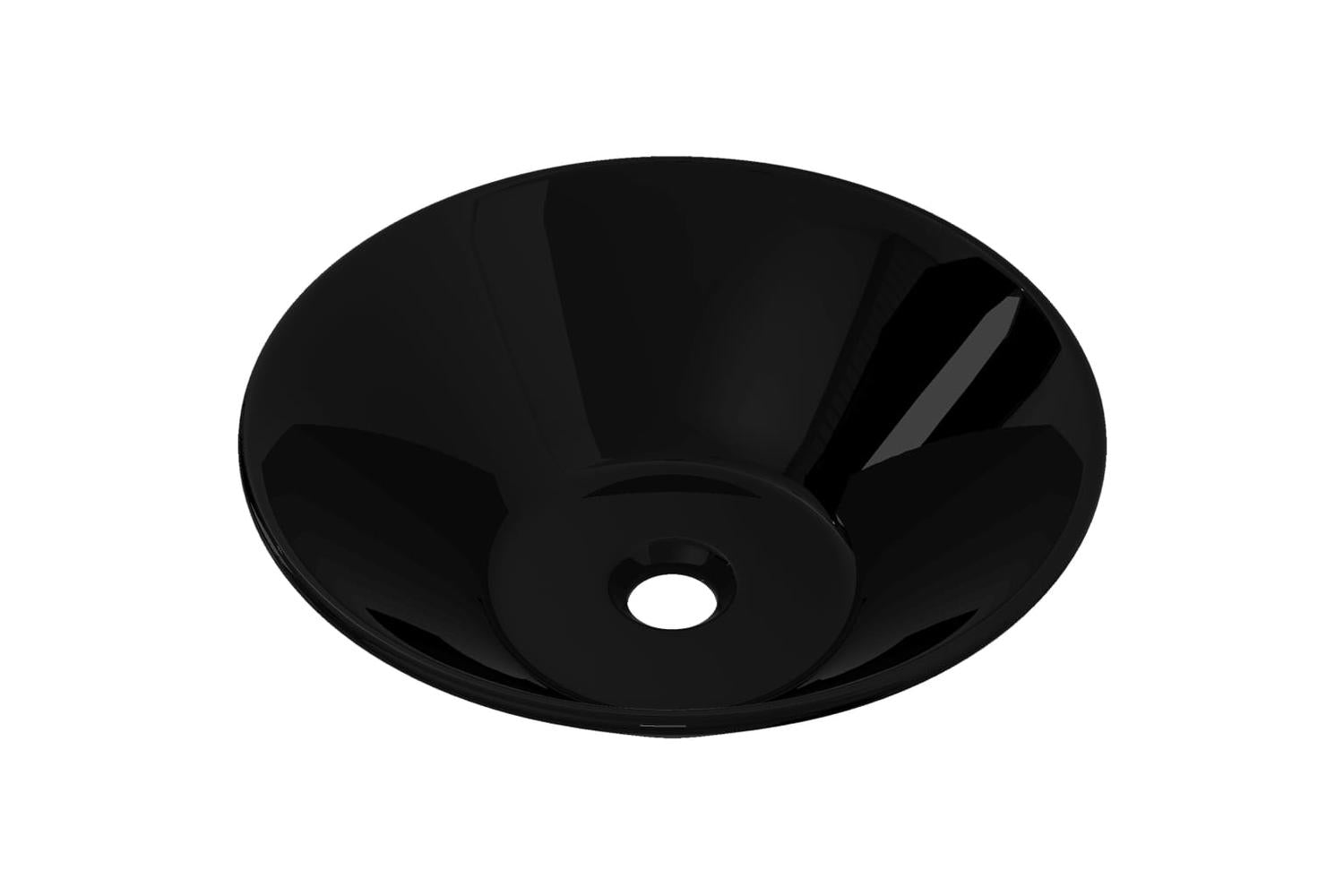 Vidaxl 141927 Ceramic Bathroom Sink Basin Black Round-2