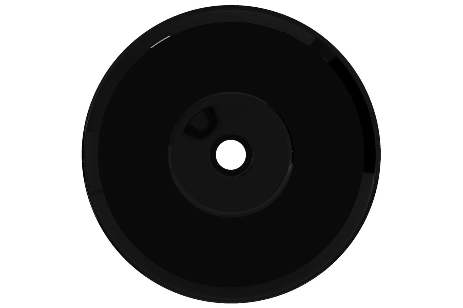Vidaxl 141927 Ceramic Bathroom Sink Basin Black Round-3