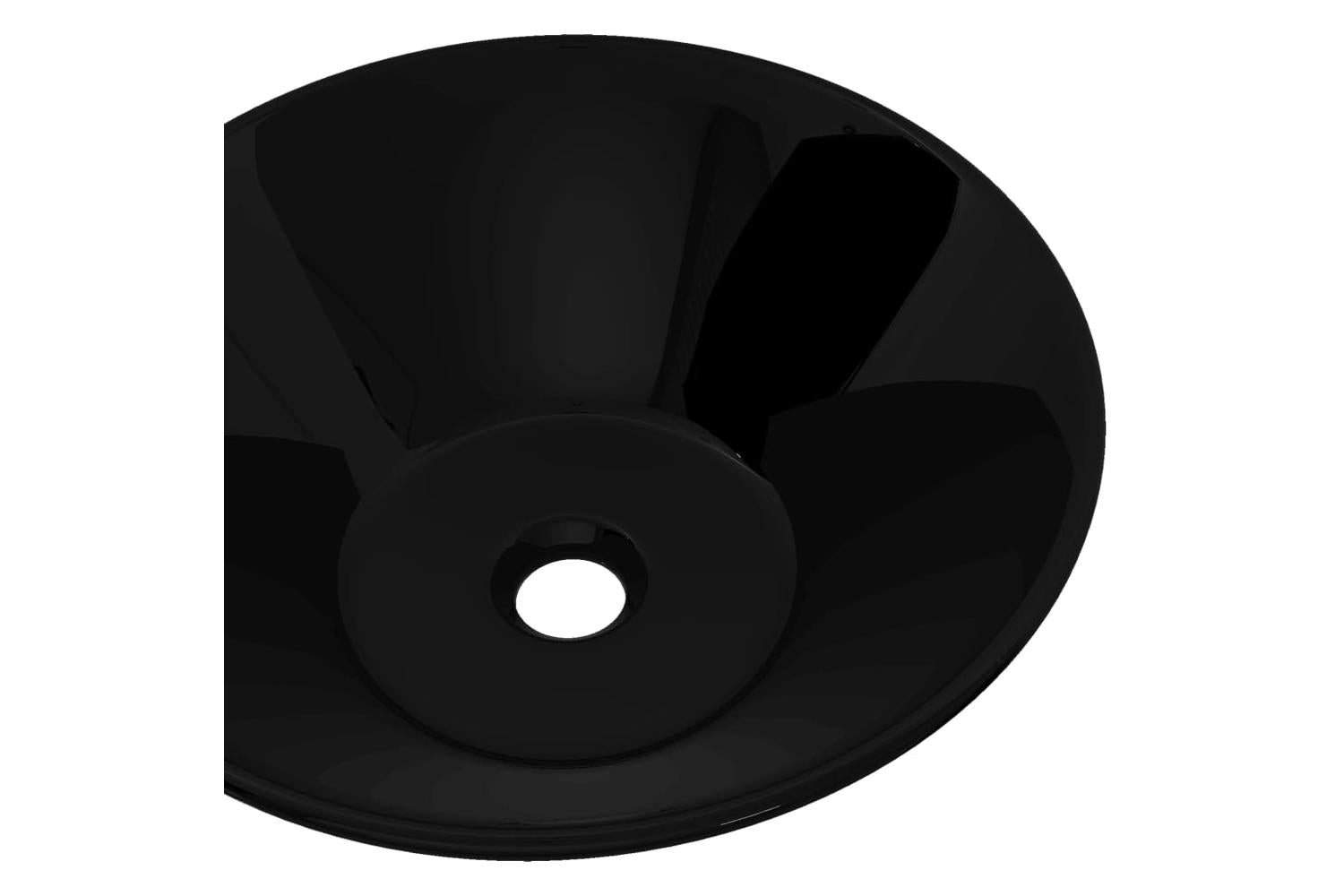 Vidaxl 141927 Ceramic Bathroom Sink Basin Black Round-4