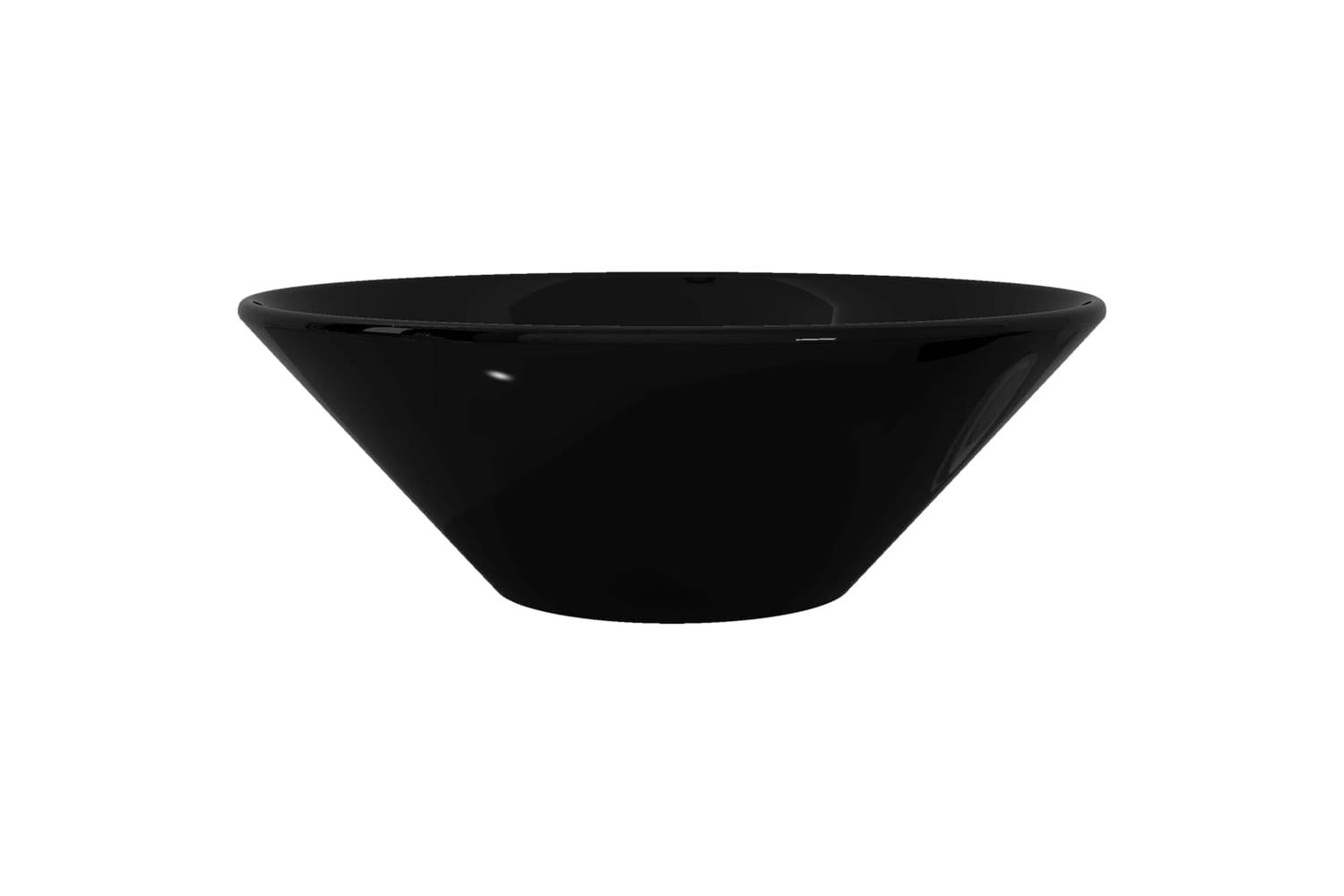 Vidaxl 141927 Ceramic Bathroom Sink Basin Black Round-5