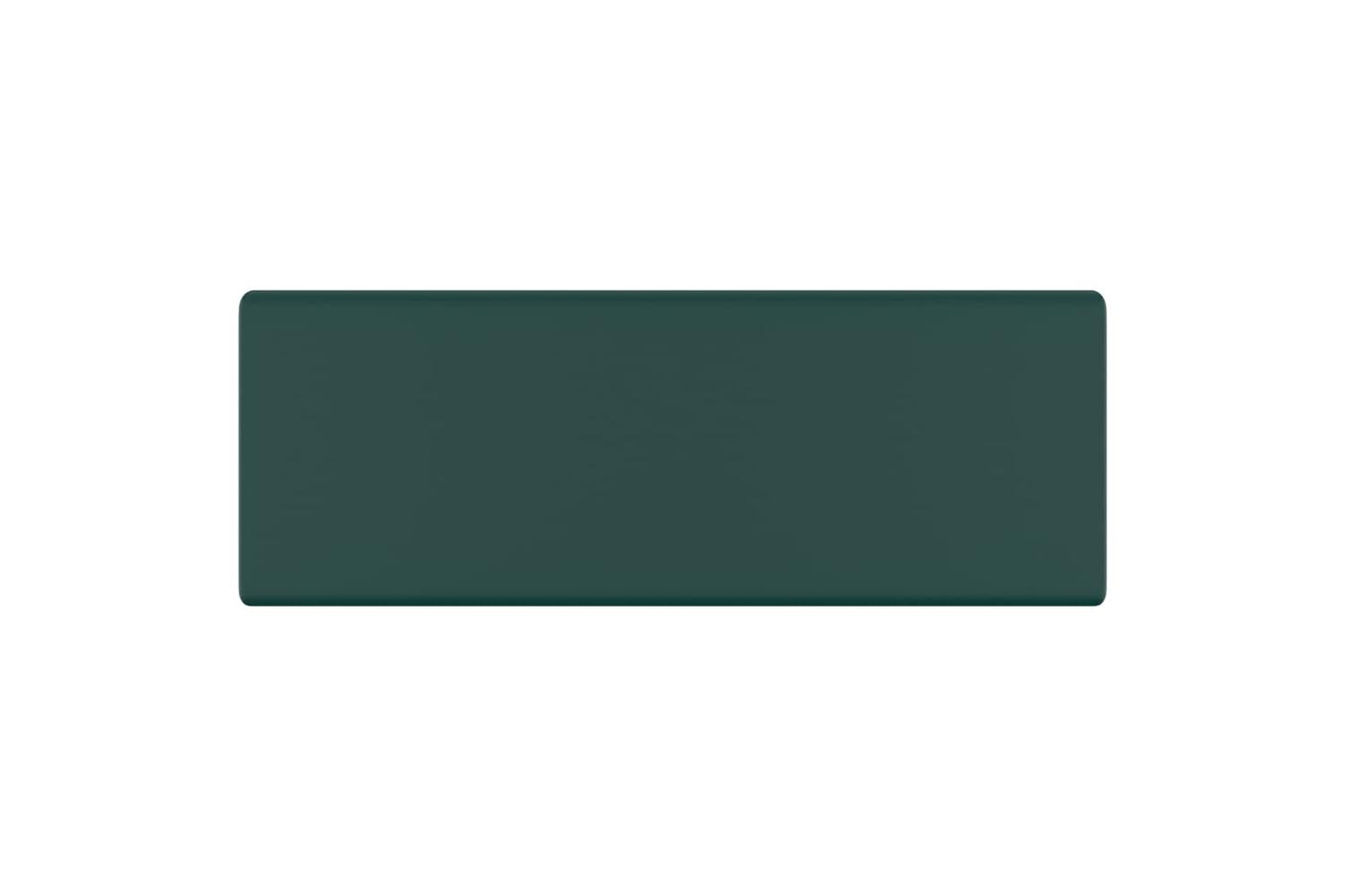 vidaXL 146948 Luxury Basin Overflow Square Matt Dark Green 41x41cm Ceramic-3
