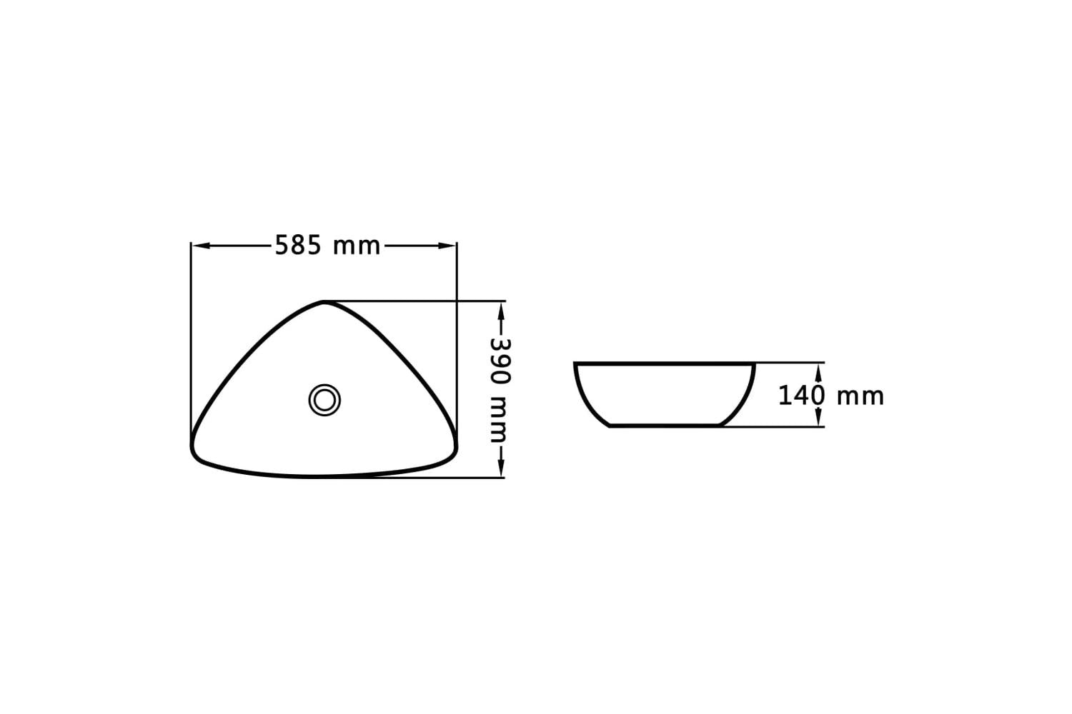 vidaXL 143902 Wash Basin 58.5x39x14cm Ceramic Black-6
