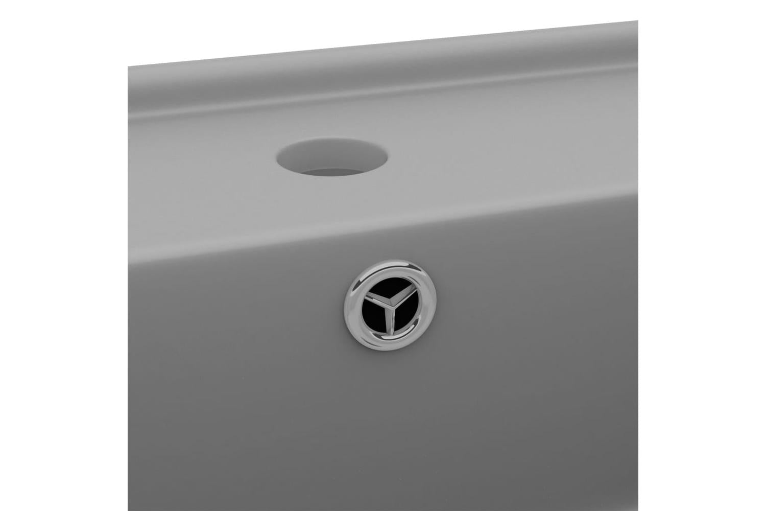 vidaXL 146949 Luxury Basin Overflow Square Matt Light Grey 41x41cm Ceramic-6