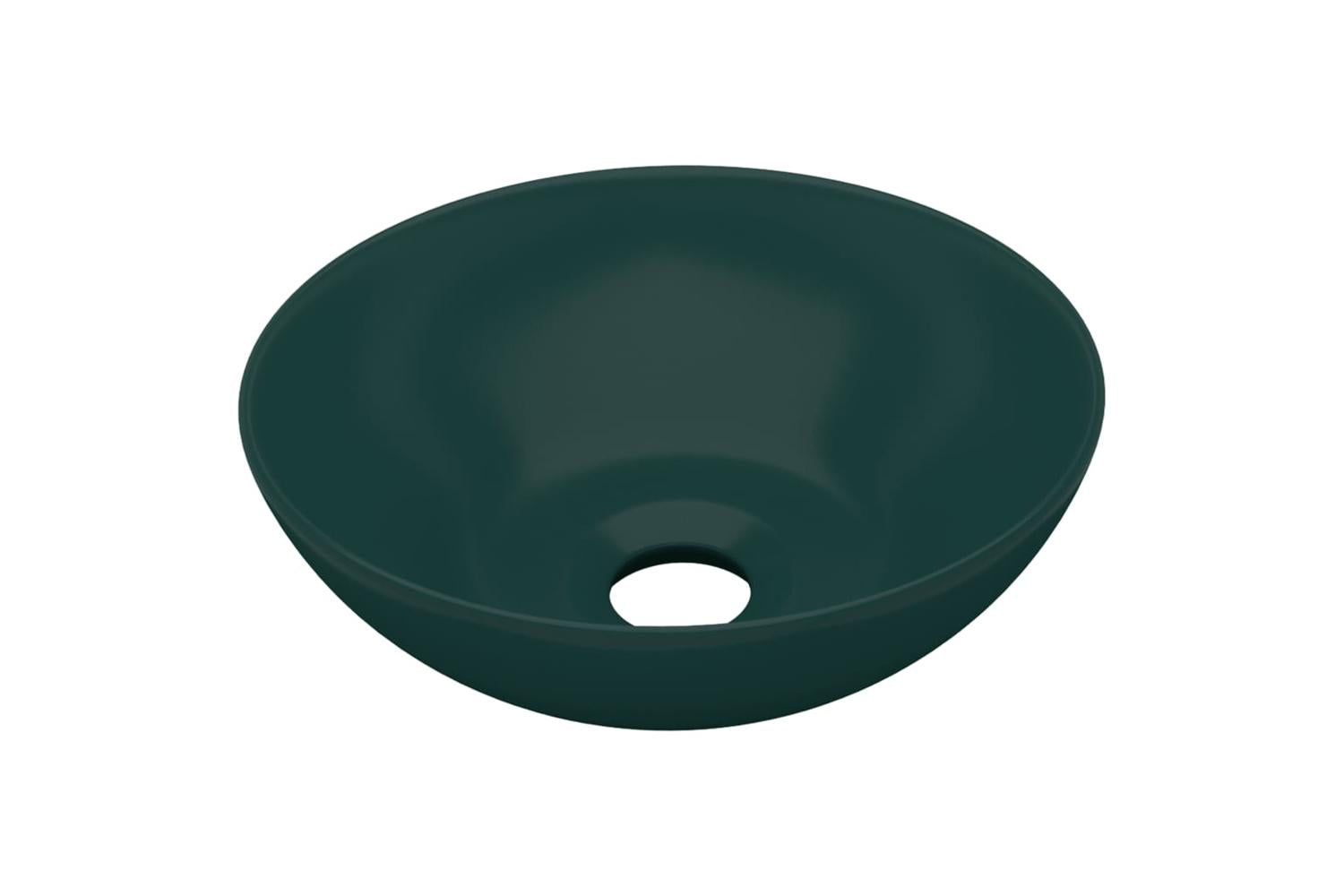 Vidaxl 146981 Bathroom Sink Ceramic Dark Green Round