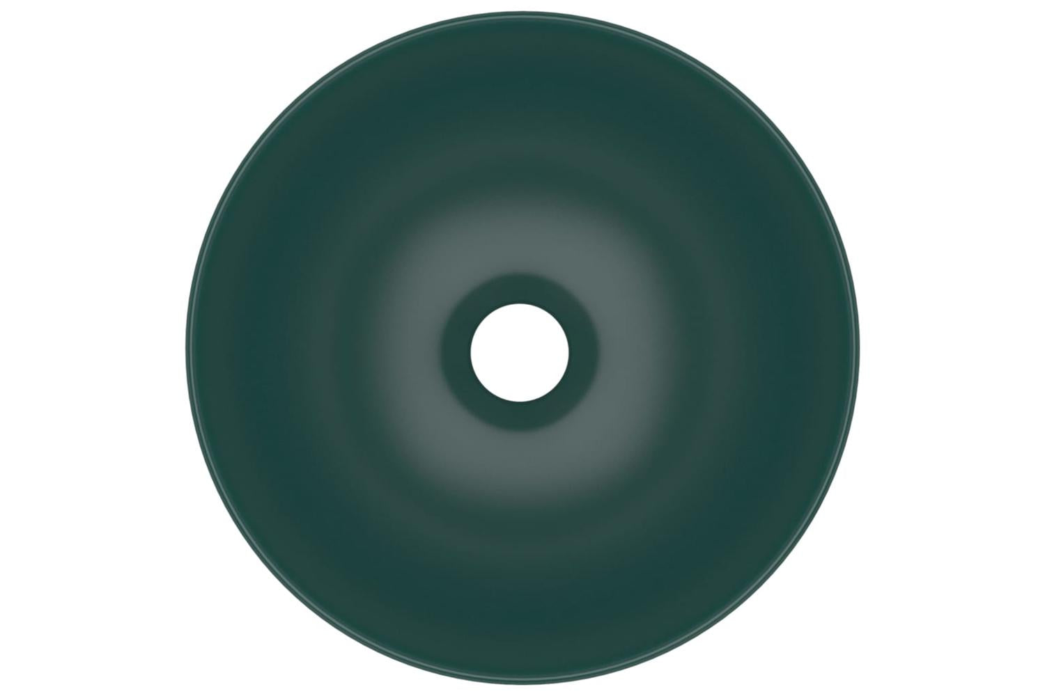 Vidaxl 146981 Bathroom Sink Ceramic Dark Green Round-4
