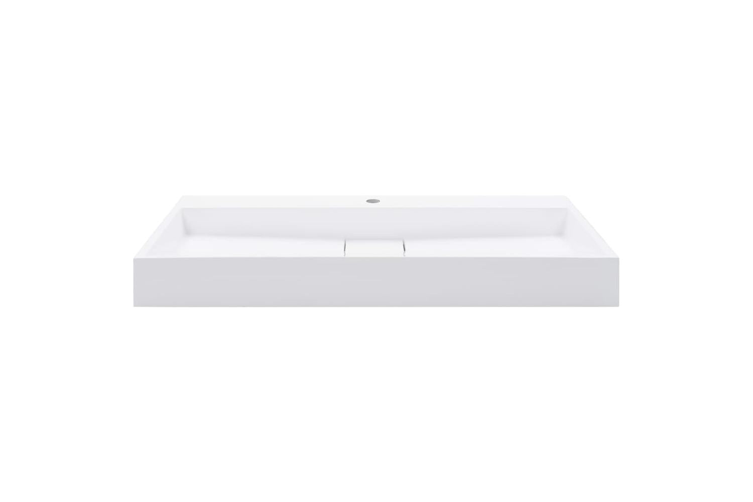 vidaXL 144066 Wash Basin 100x46x11cm Mineral Cast/marble Cast White-3