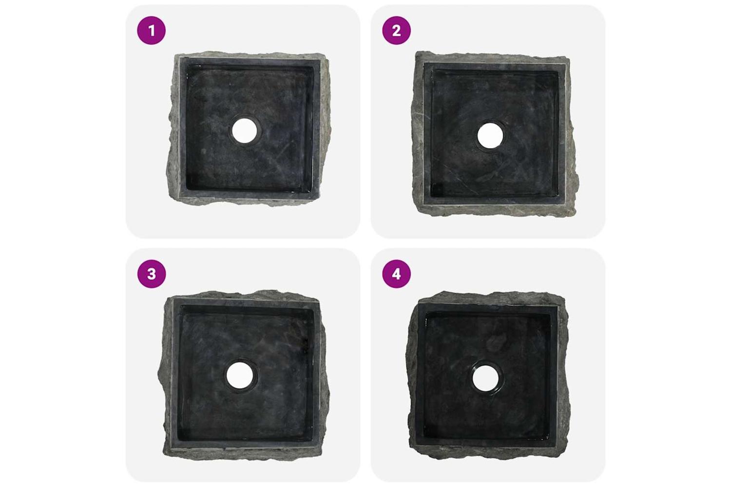 Vidaxl Sink Black 30x30x13 Cm Marble-8