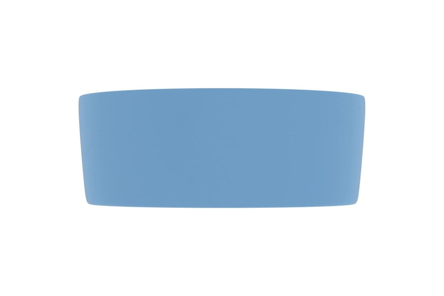 vidaXL 147011 Luxury Wash Basin Round Matt Light Blue 40x15cm Ceramic-4