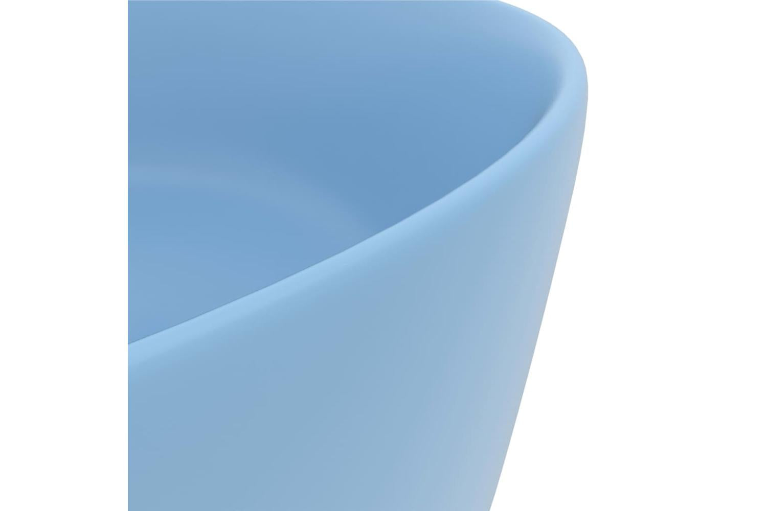 vidaXL 147011 Luxury Wash Basin Round Matt Light Blue 40x15cm Ceramic-5