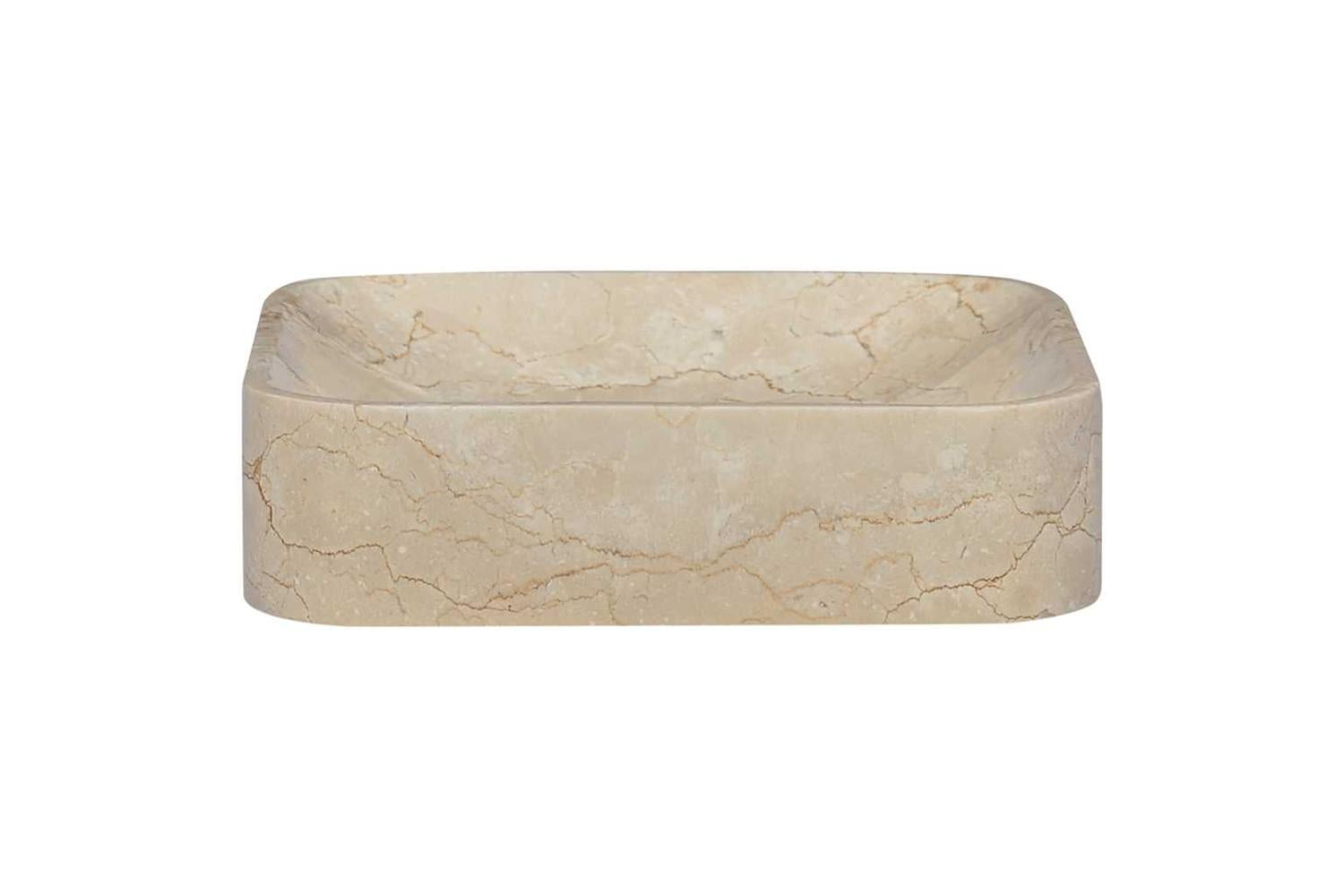 vidaXL Sink Cream 40x40x10cm Marble-2
