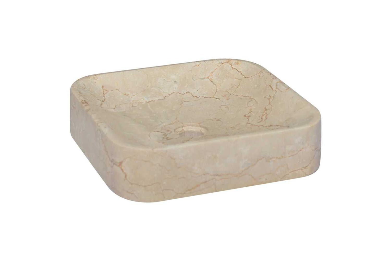 vidaXL Sink Cream 40x40x10cm Marble-3