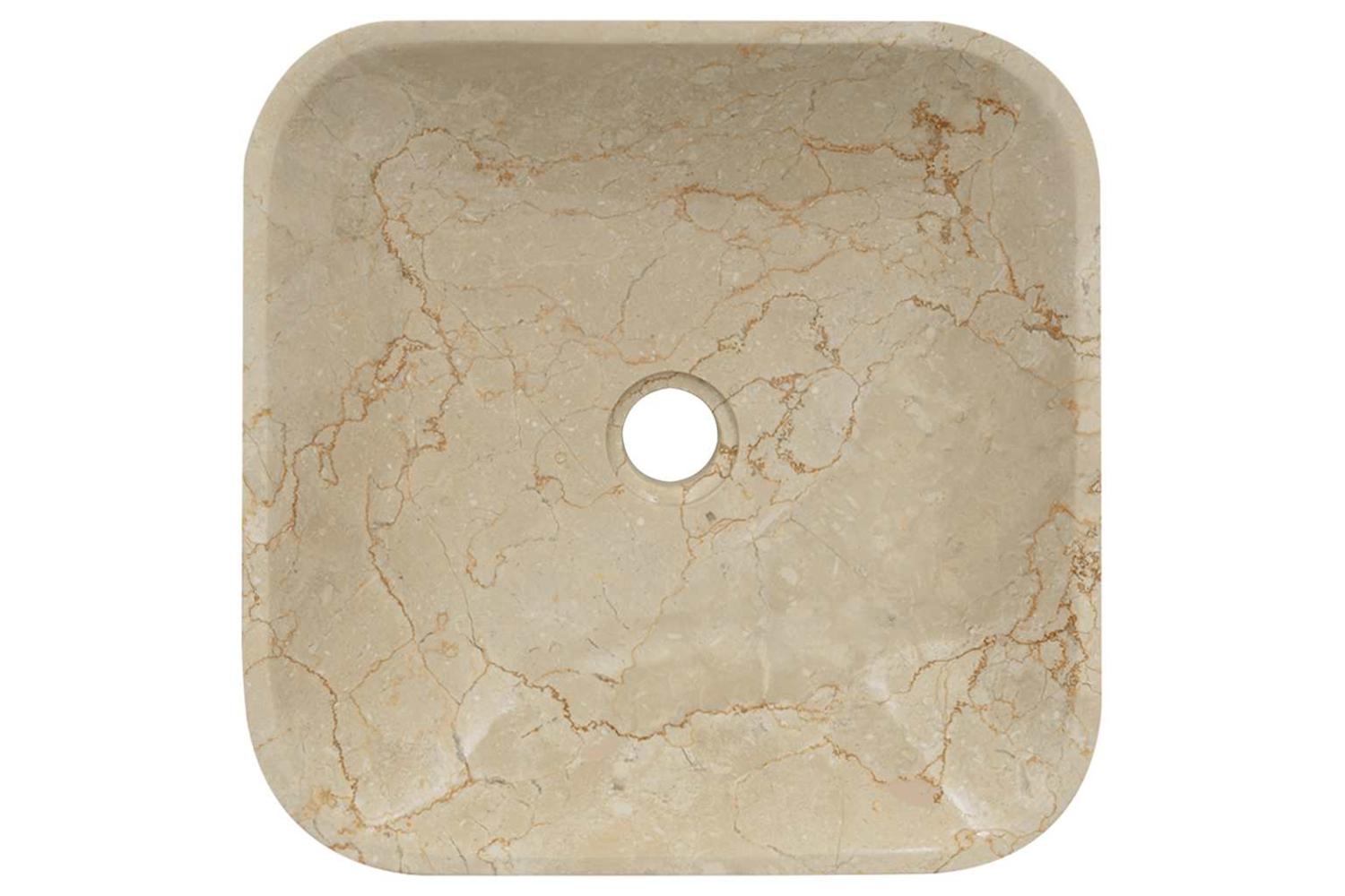 vidaXL Sink Cream 40x40x10cm Marble-4