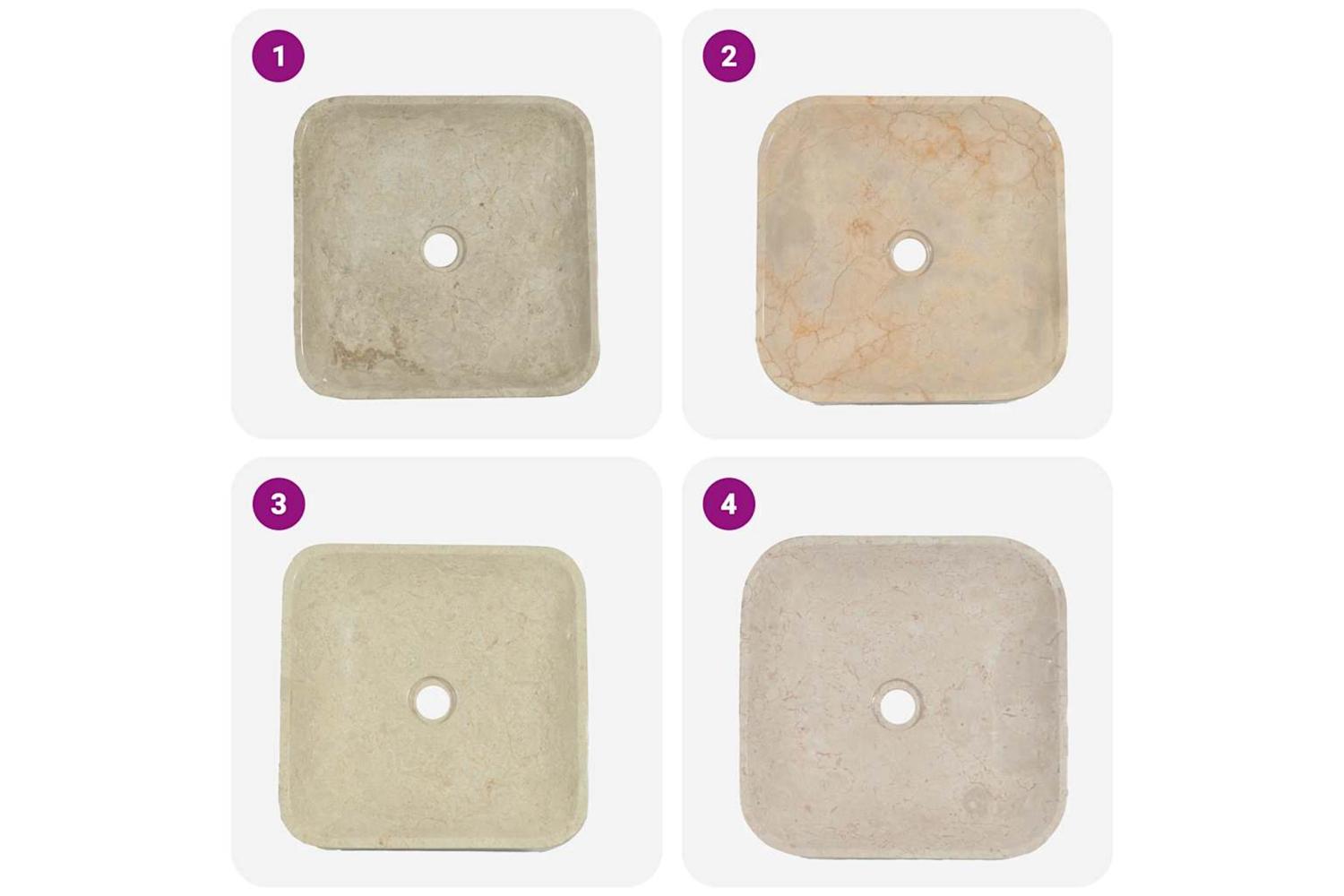 vidaXL Sink Cream 40x40x10cm Marble-5