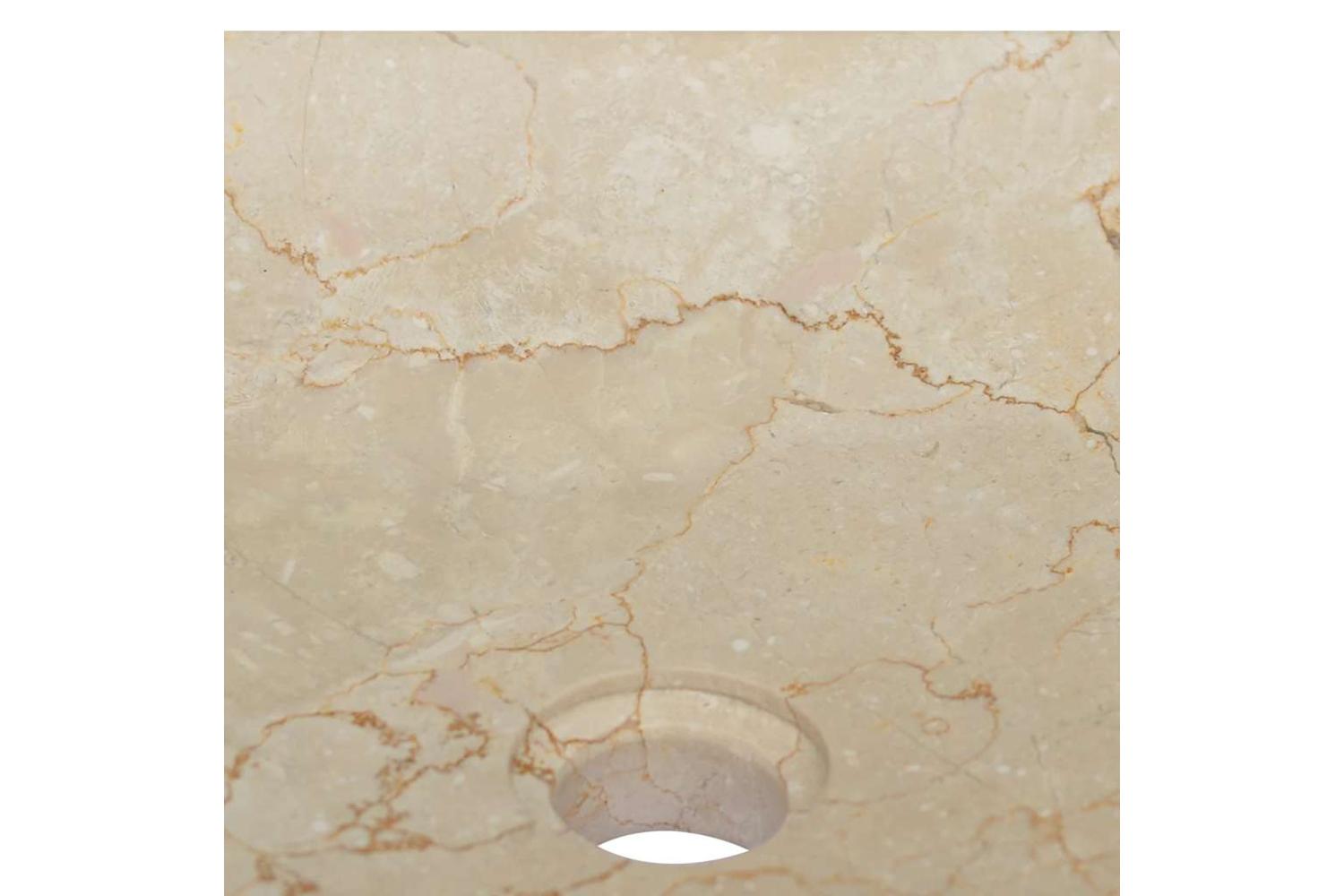 vidaXL Sink Cream 40x40x10cm Marble-6