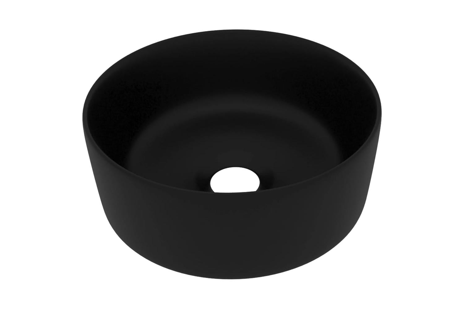 vidaXL 147019 Luxury Wash Basin Round Matt Black 40x15cm Ceramic