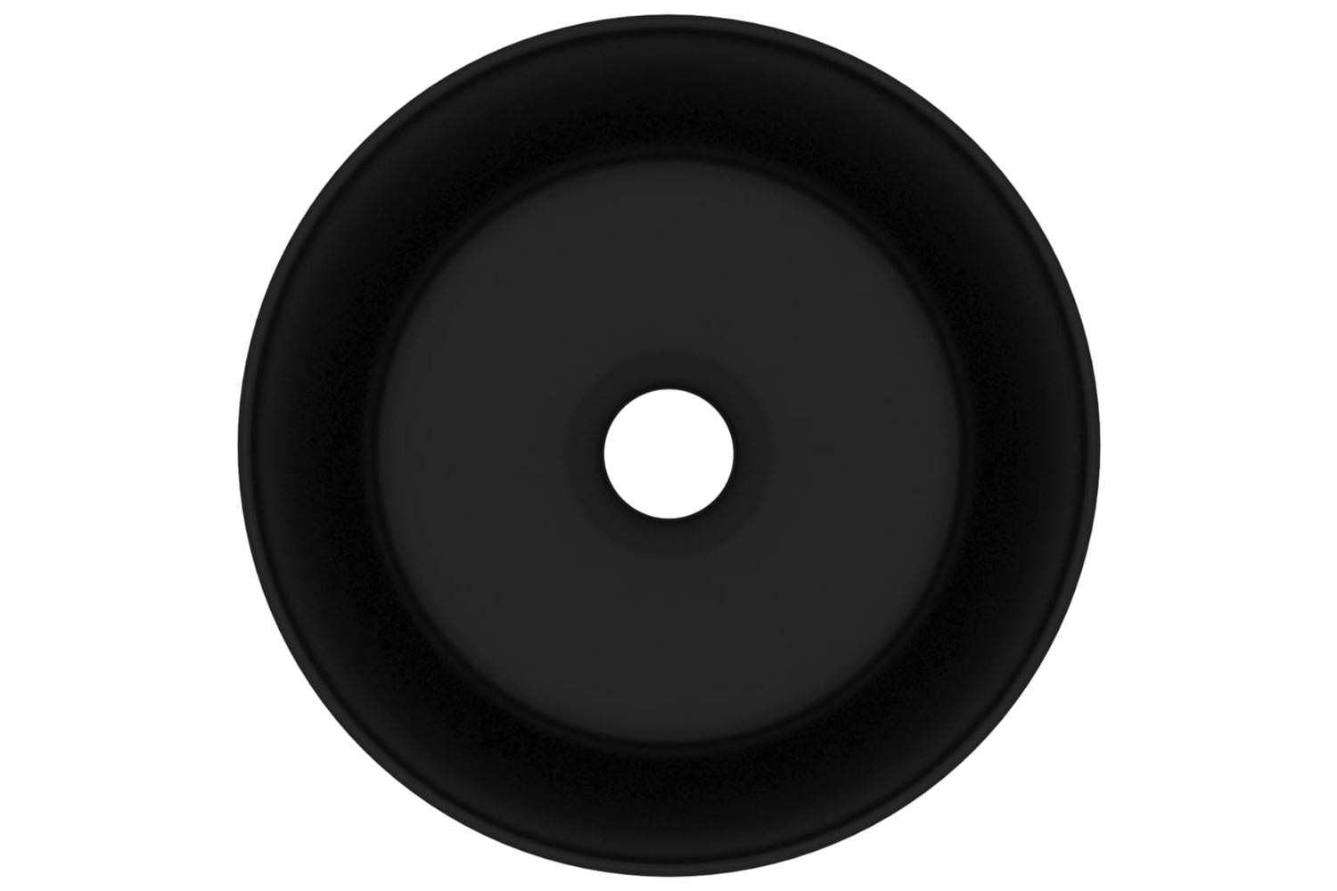 vidaXL 147019 Luxury Wash Basin Round Matt Black 40x15cm Ceramic-3