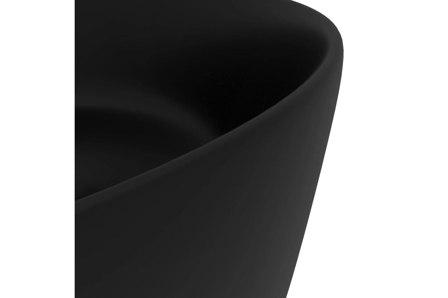 vidaXL 147019 Luxury Wash Basin Round Matt Black 40x15cm Ceramic-5