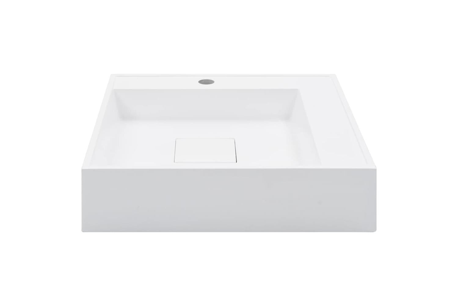 vidaXL 144071 Wash Basin 50x50x12.3cm Mineral Cast/marble Cast White-3