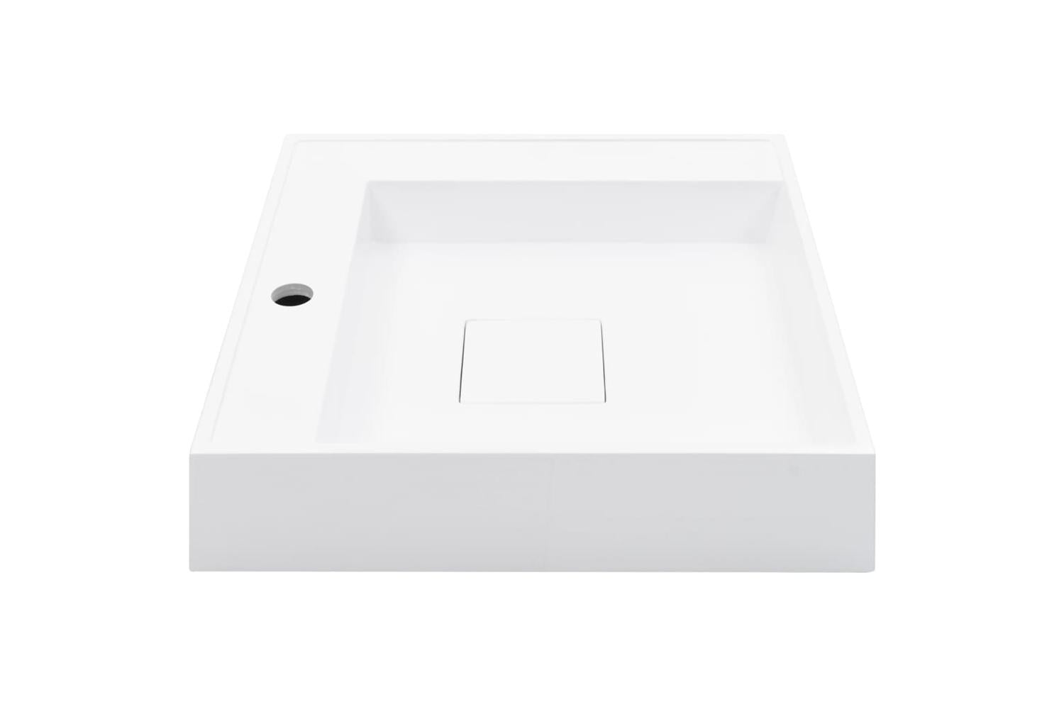 vidaXL 144071 Wash Basin 50x50x12.3cm Mineral Cast/marble Cast White-4