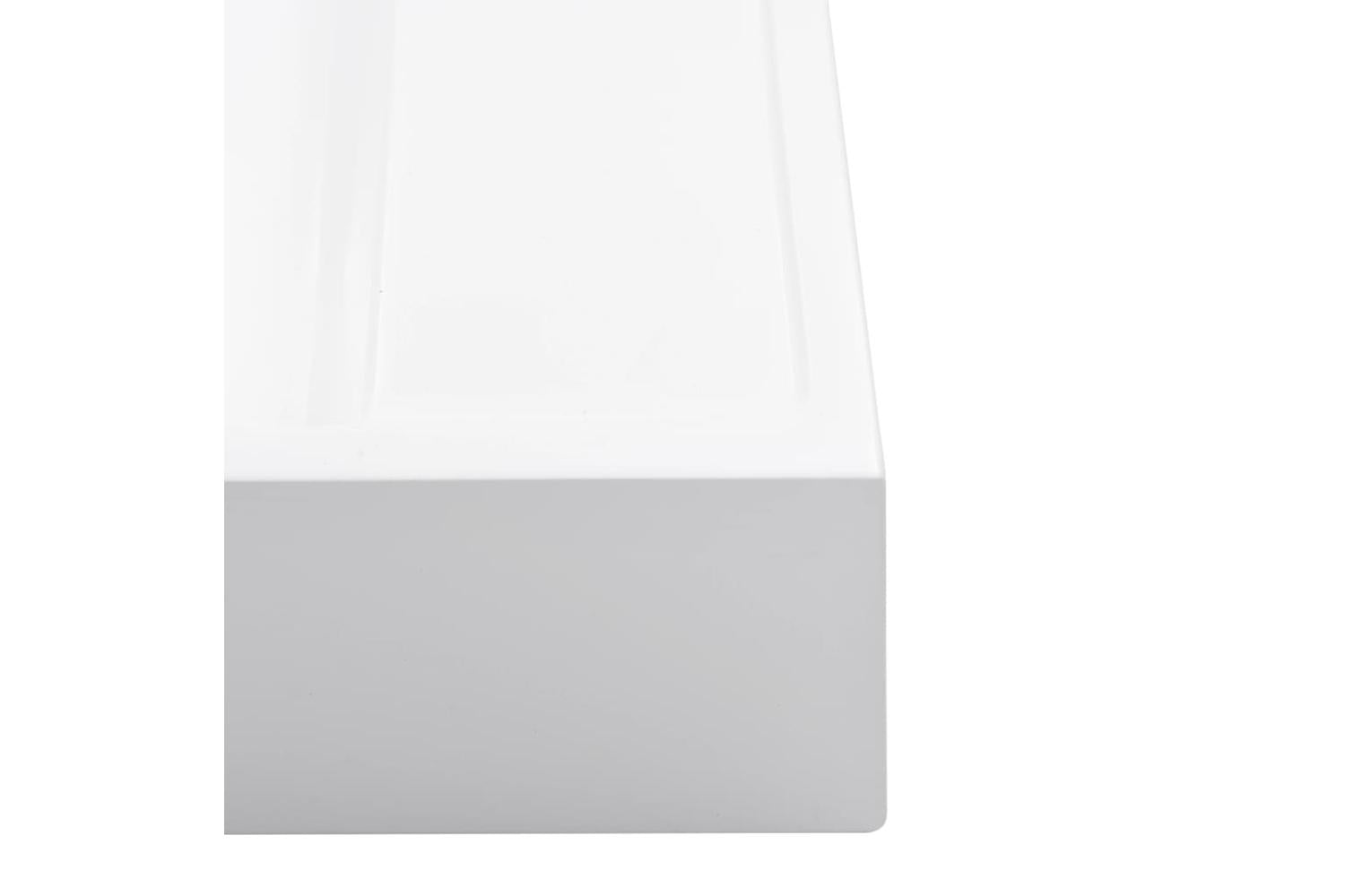 vidaXL 144071 Wash Basin 50x50x12.3cm Mineral Cast/marble Cast White-5