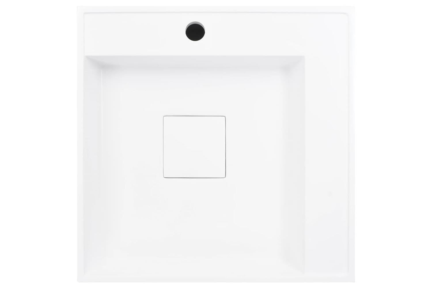 vidaXL 144071 Wash Basin 50x50x12.3cm Mineral Cast/marble Cast White-6